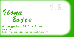 ilona bojte business card